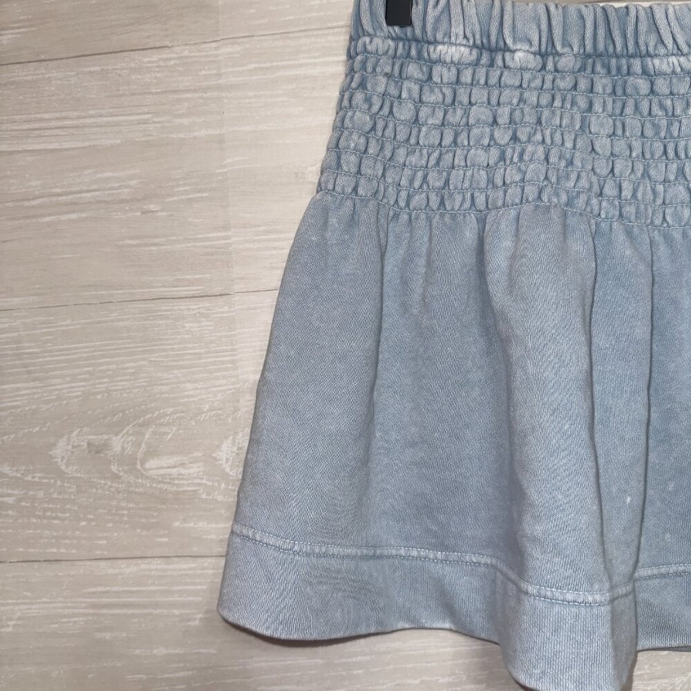 Aerie NWT Women's Size Small Blue High Rise A-line Smocked Mini Skirt - Picture 4 of 7